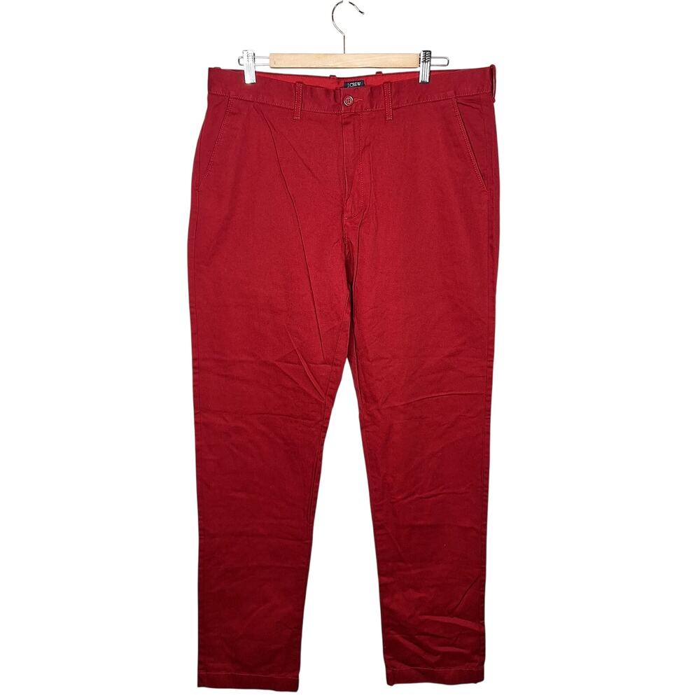 J. Crew Sutton Men's Pants Trousers Red 36 x 36 Cotton Chino Holiday Christmas